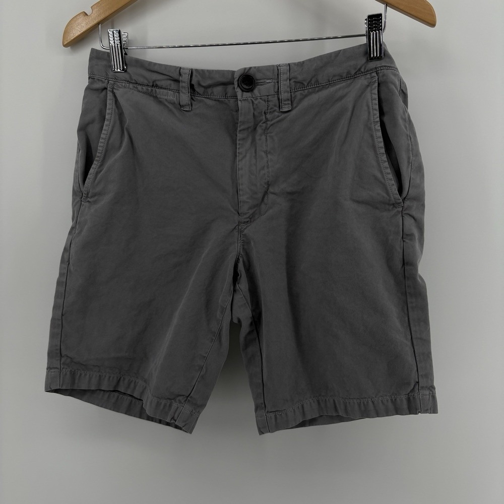Untuckit Chino‎ Shorts Mens Size 30 Gray 8" Inseam Flat Front Pima Cotton Casual